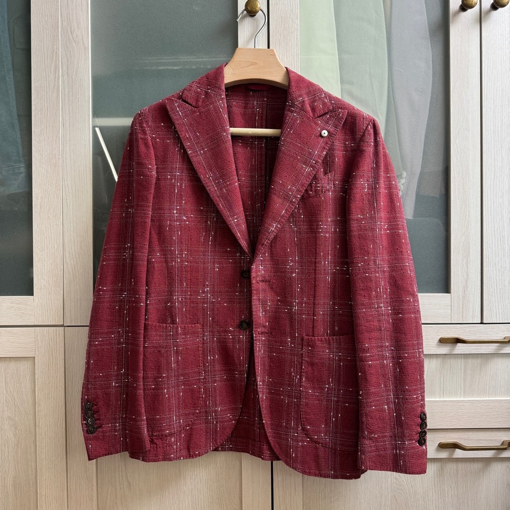 LBM1911 Red Plaid Men's Blazer